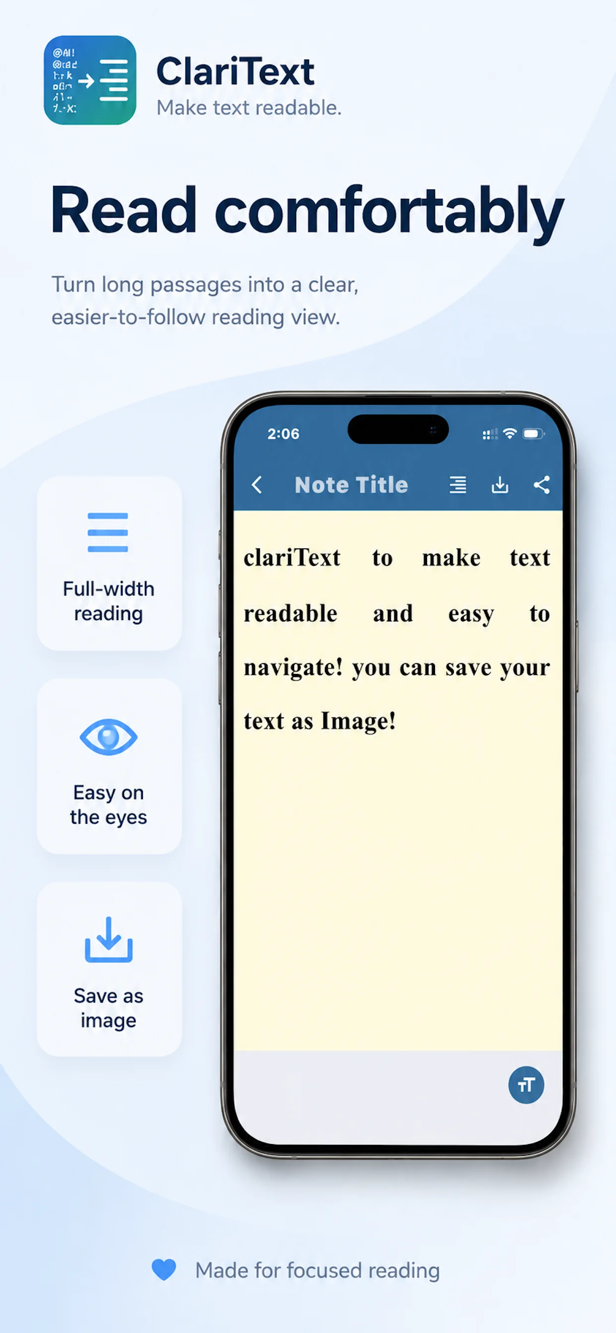 ClariText — Read comfortably